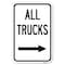 Signmission Driveway Sign All Trucks with Right Arrow Heavy-Gauge Aluminum Sign, 12" x 18", A-1218-24129 A-1218-24129 - alternate 1